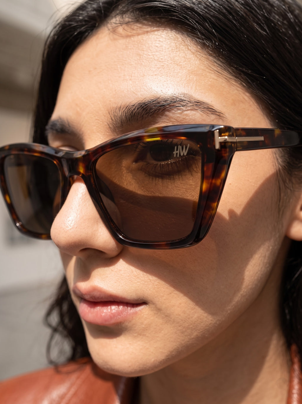 Ruby Leopard Brown Cat-Eye Women Sunglasses