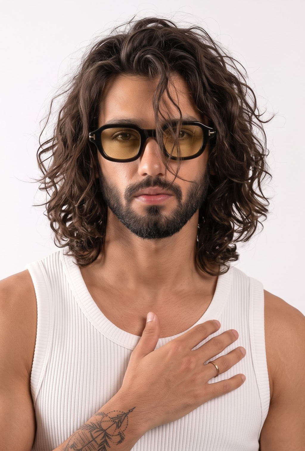 Supreme Yellow Uv-Protected Men Sunglasses