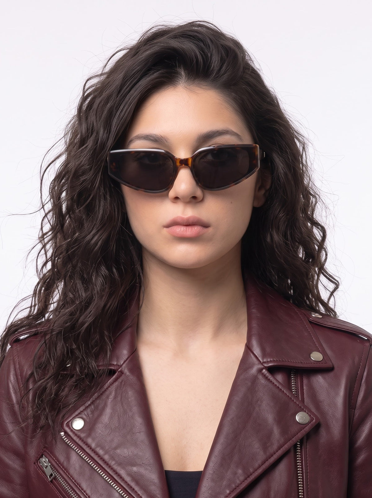 Nasty Leopard Gold Brown Cateye Women Sunglasses