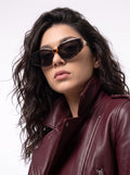 Nasty Leopard Gold Brown Cateye Women Sunglasses