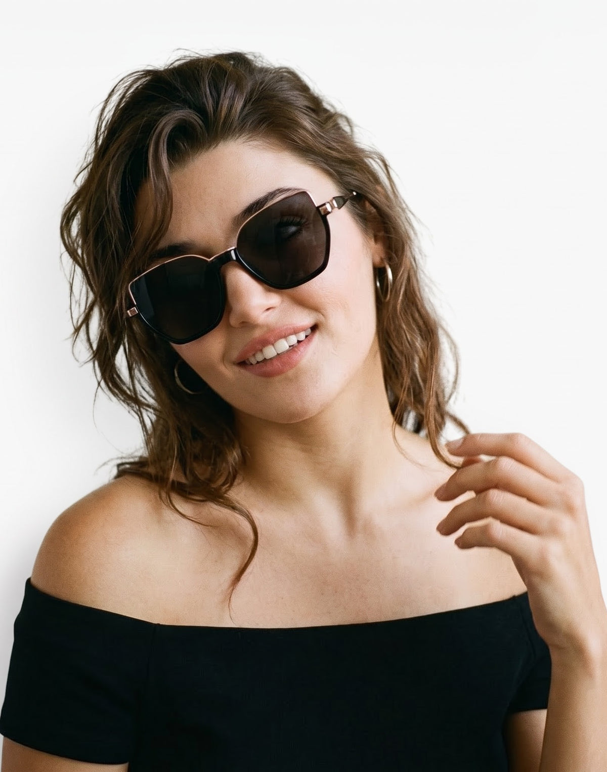 Sovereign Gold Black Cateye Women Sunglasses