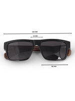 Black wood style wayfarer mens sunglasses