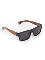Black wood style wayfarer mens sunglasses