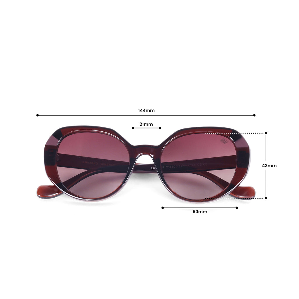 Women UV Protected Cat Eye Sunglasses Brown