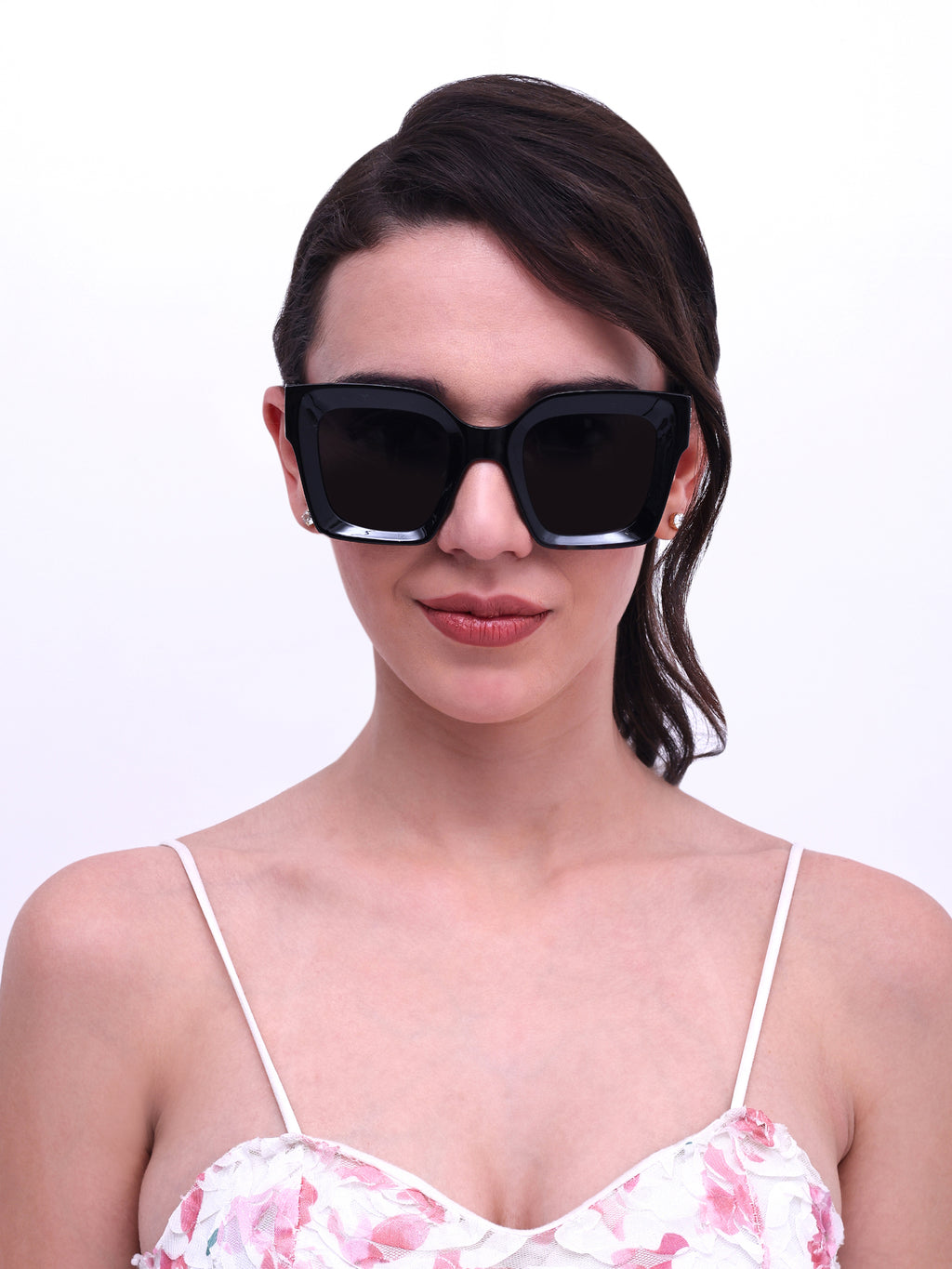 Oversize Square UV Protected Women Sunglasses Black