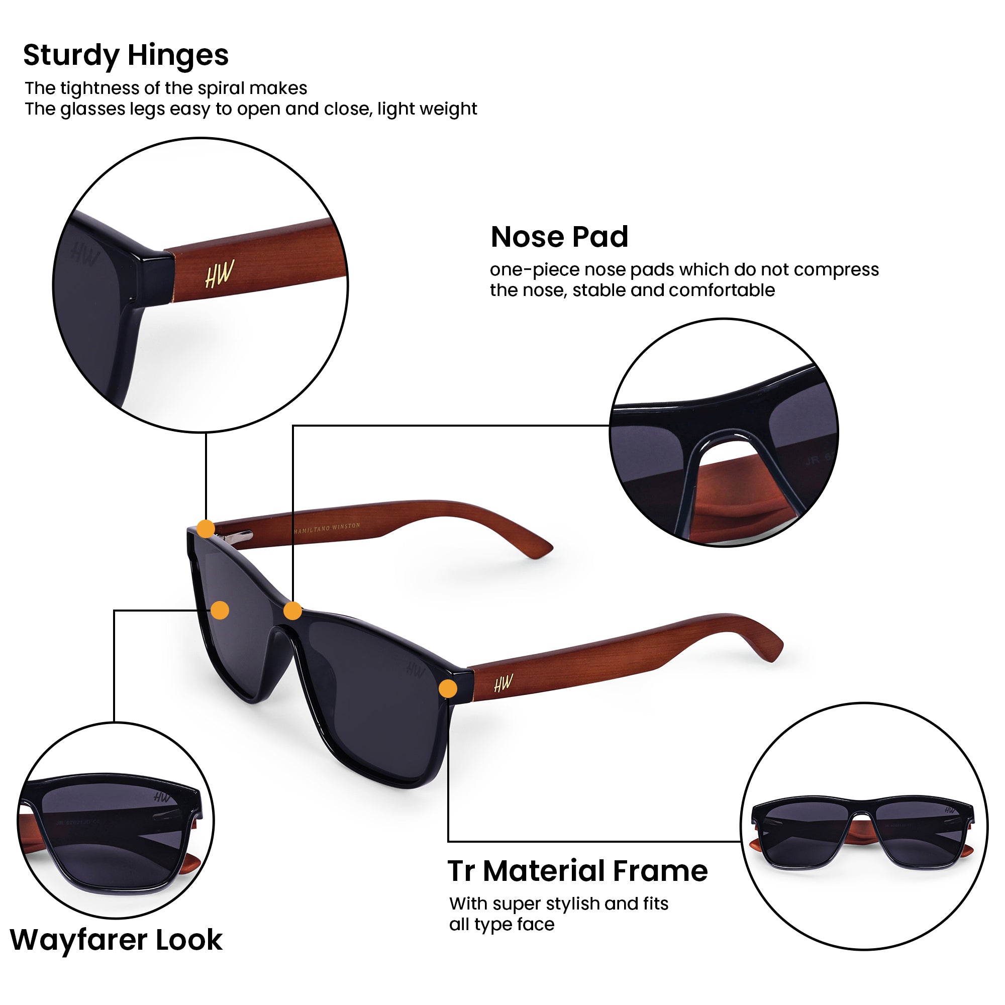 Men Wayfarer UV Protected Sunglasses Black