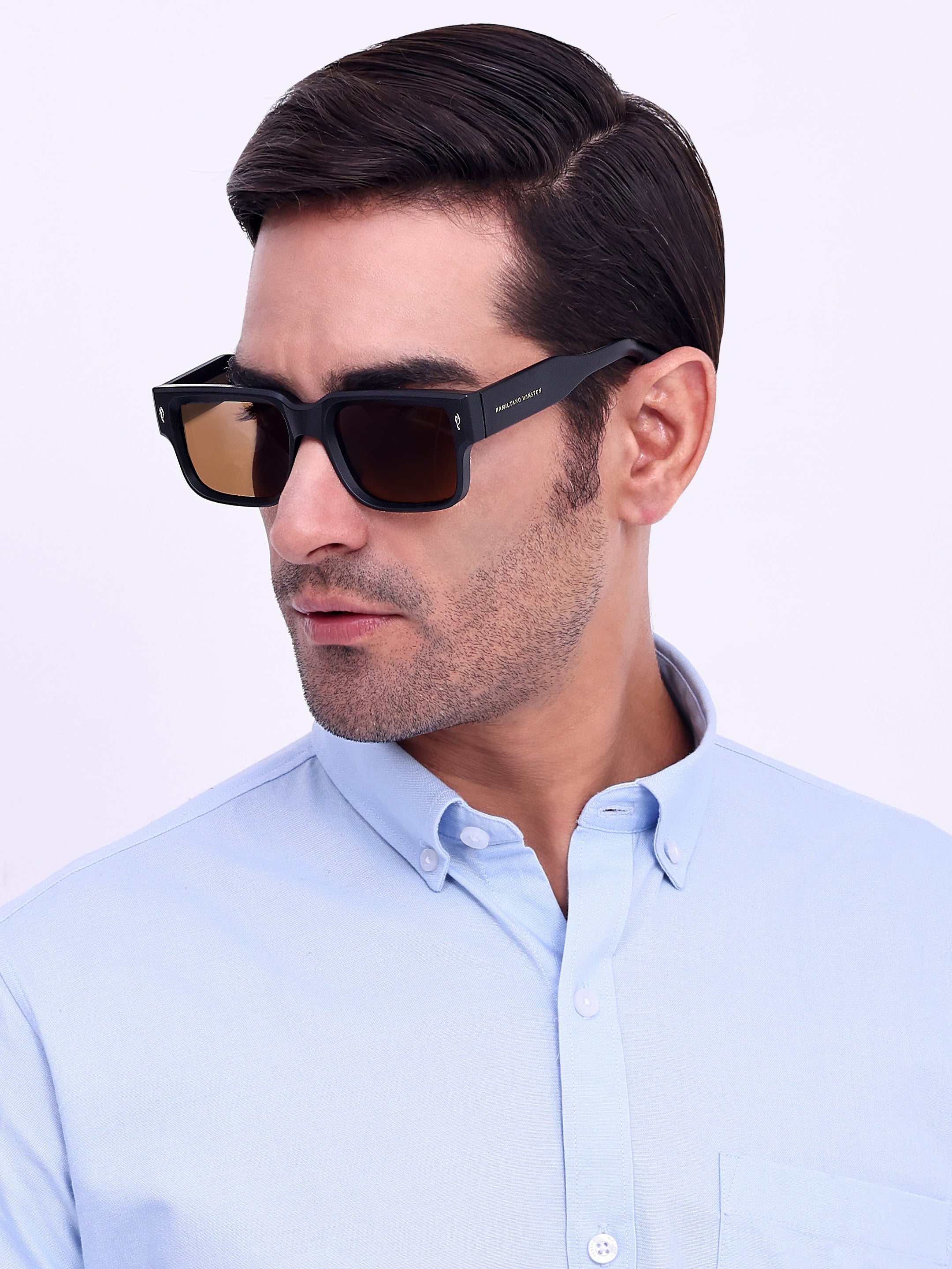 Men Wayfarer Rectangular UV Protected Sunglasses Brown