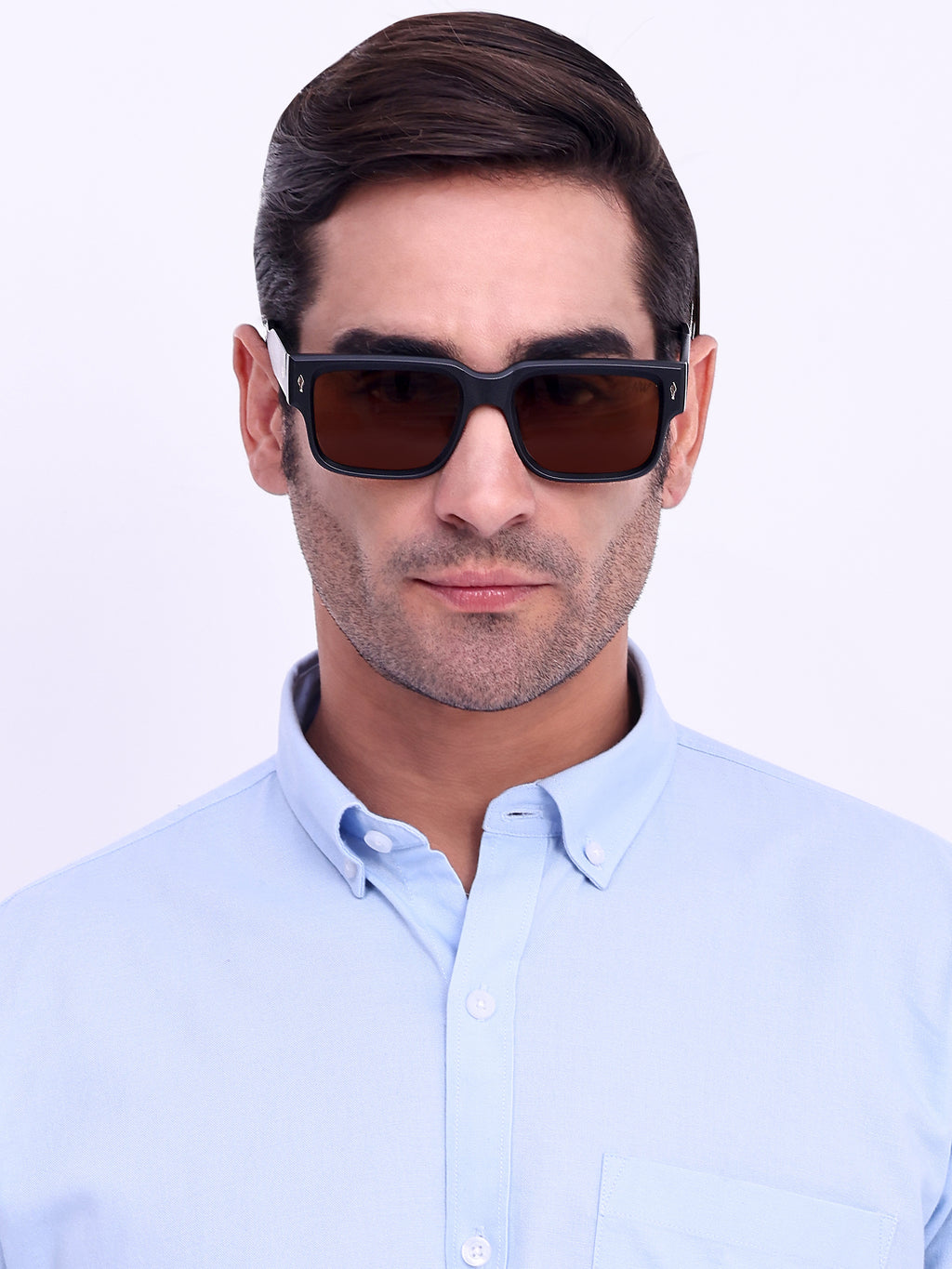 Men Wayfarer Rectangular UV Protected Sunglasses Brown