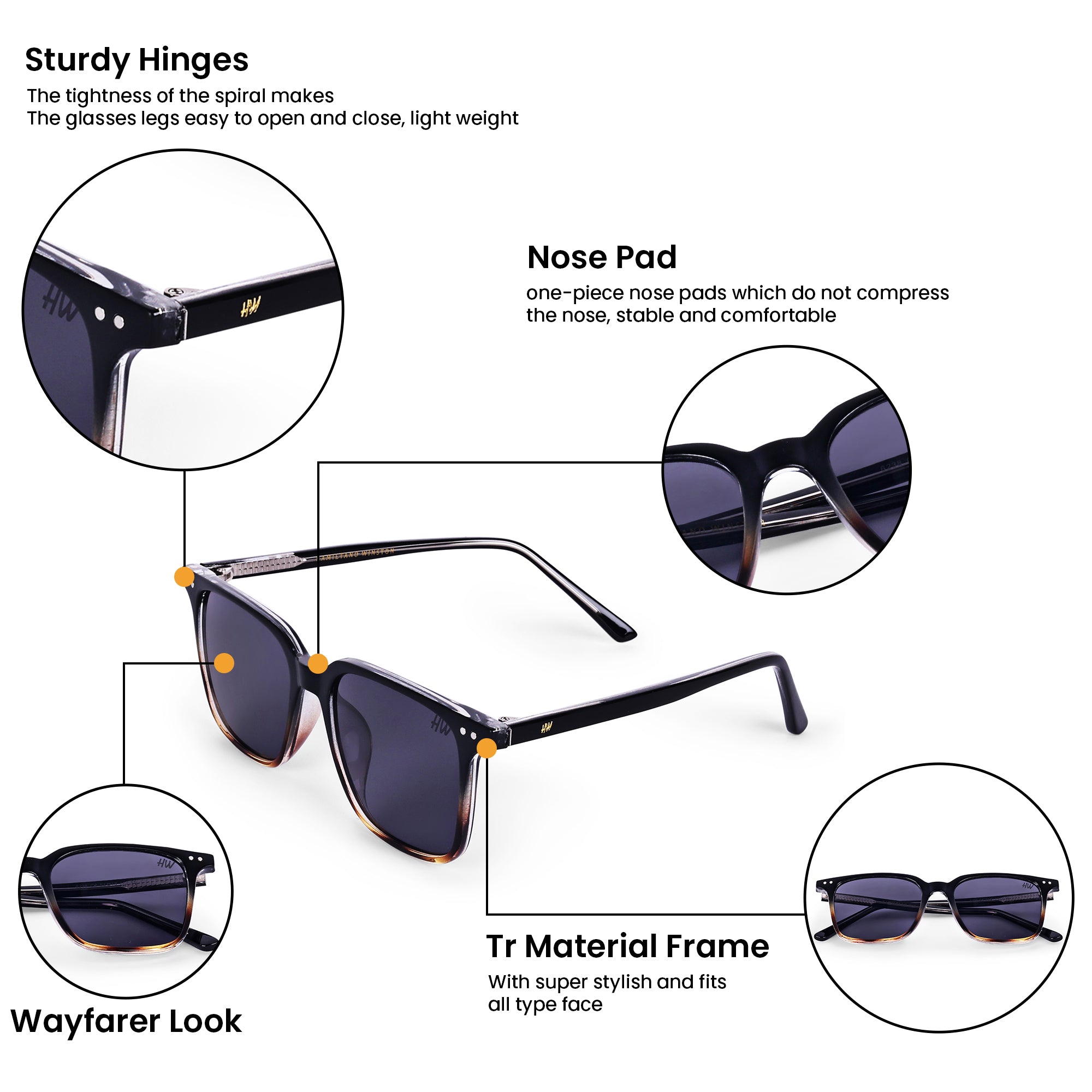 Men's Wayfarer UV Protected Sunglasses Black