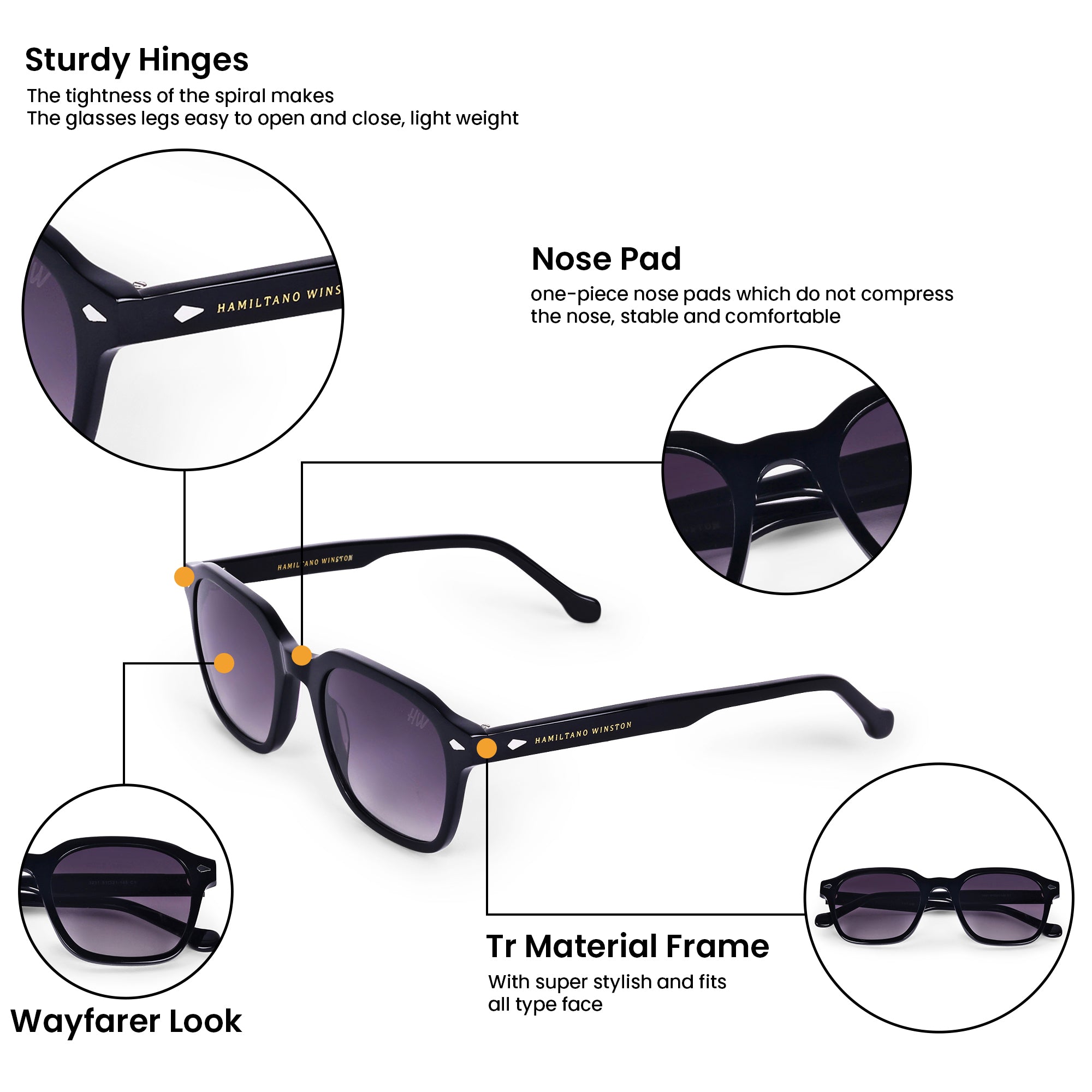 Men Wayfarer UV Protected Sunglasses Black