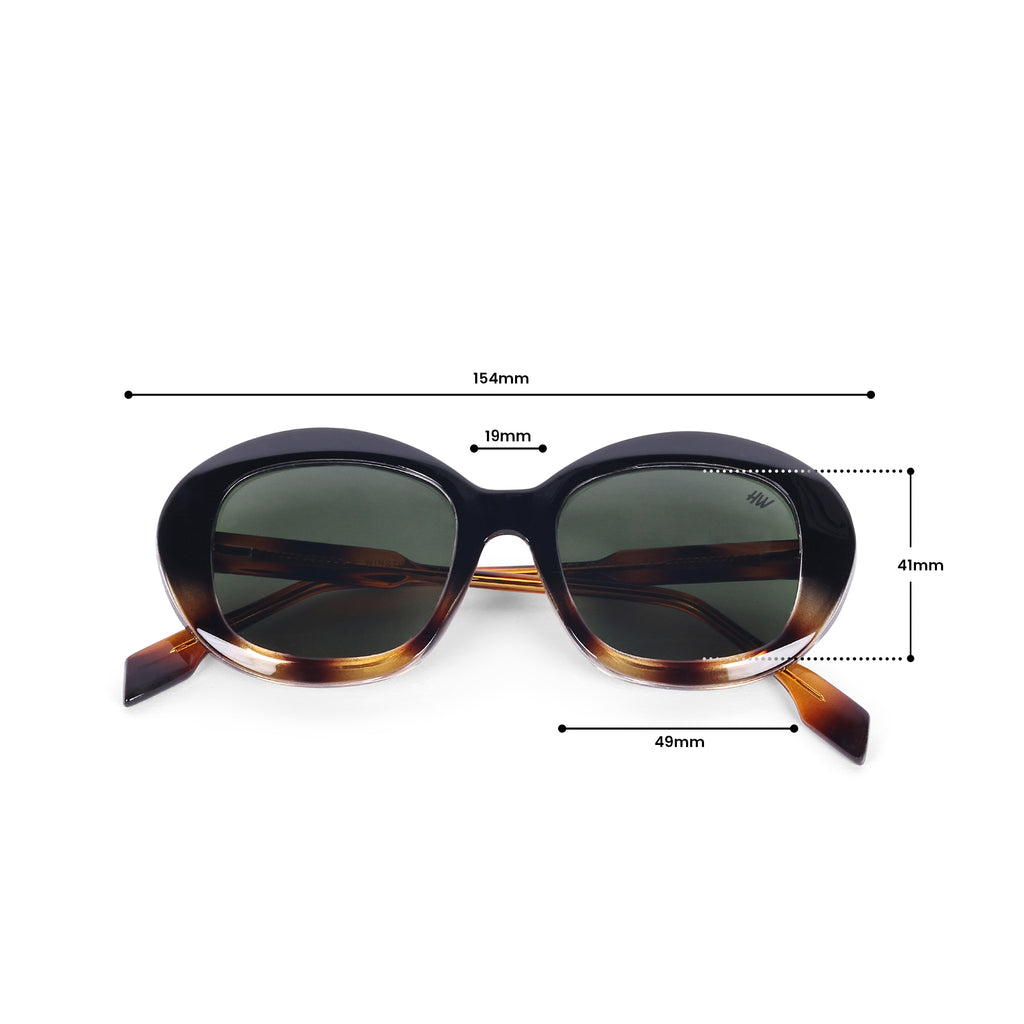 Women UV Protected Cat Eye Sunglasses Green