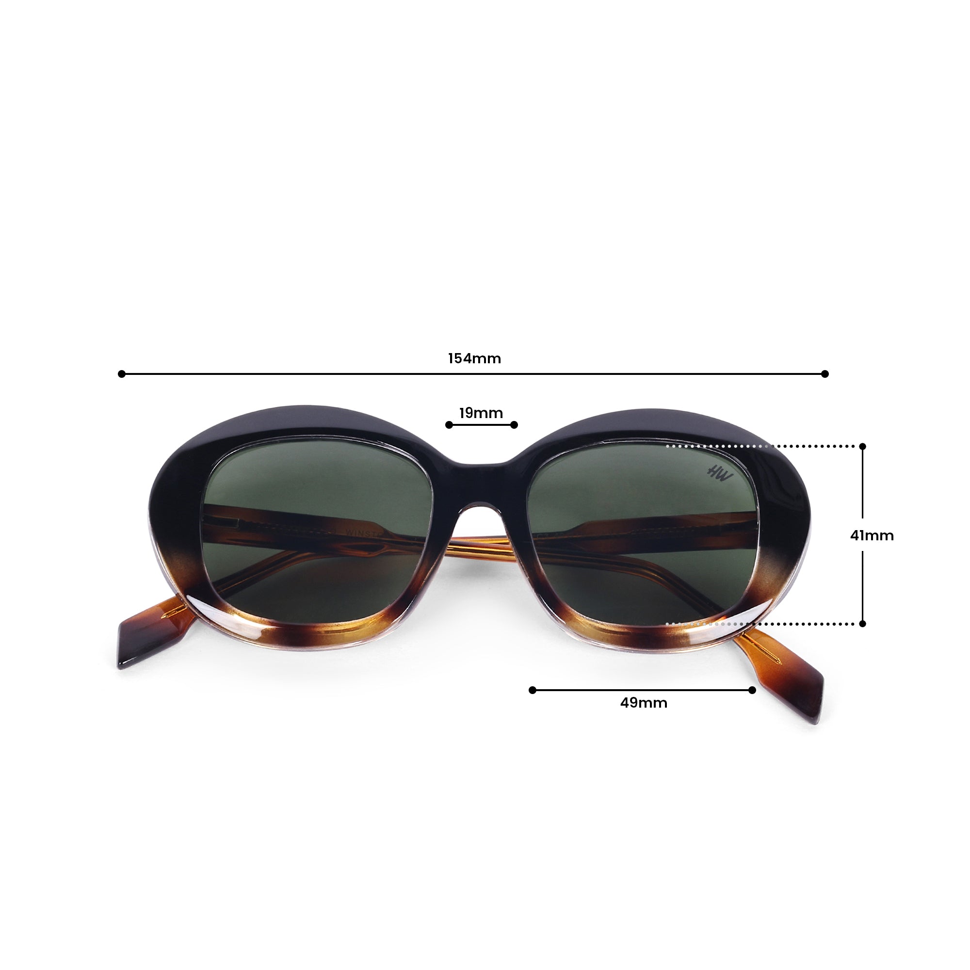 Women UV Protected Cat Eye Sunglasses Green