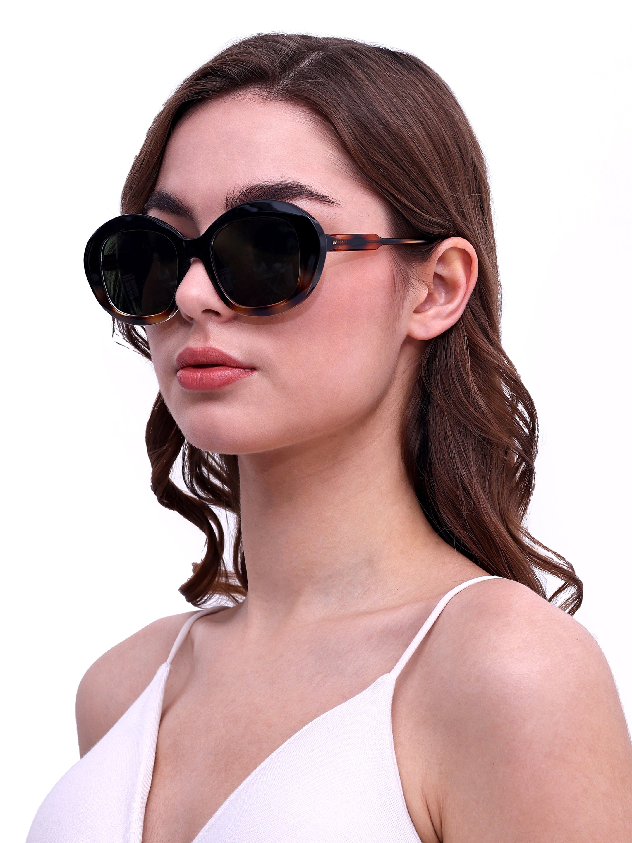 Women UV Protected Cat Eye Sunglasses Green