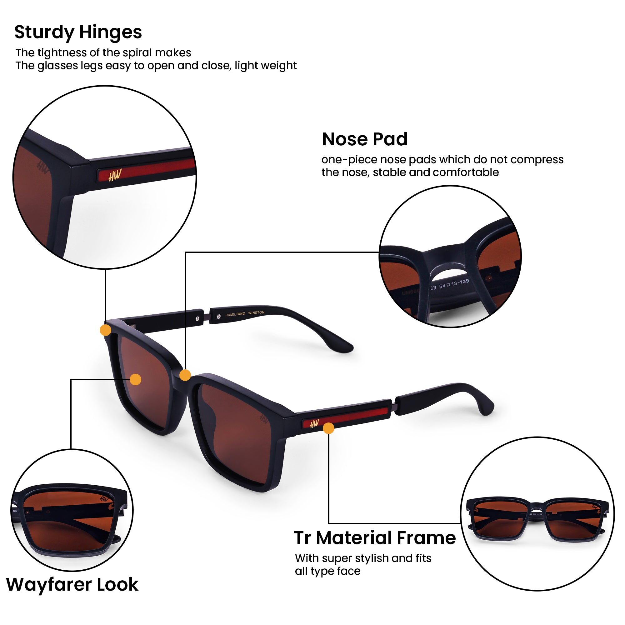 Men Wayfarer UV Protected Sunglasses Brown