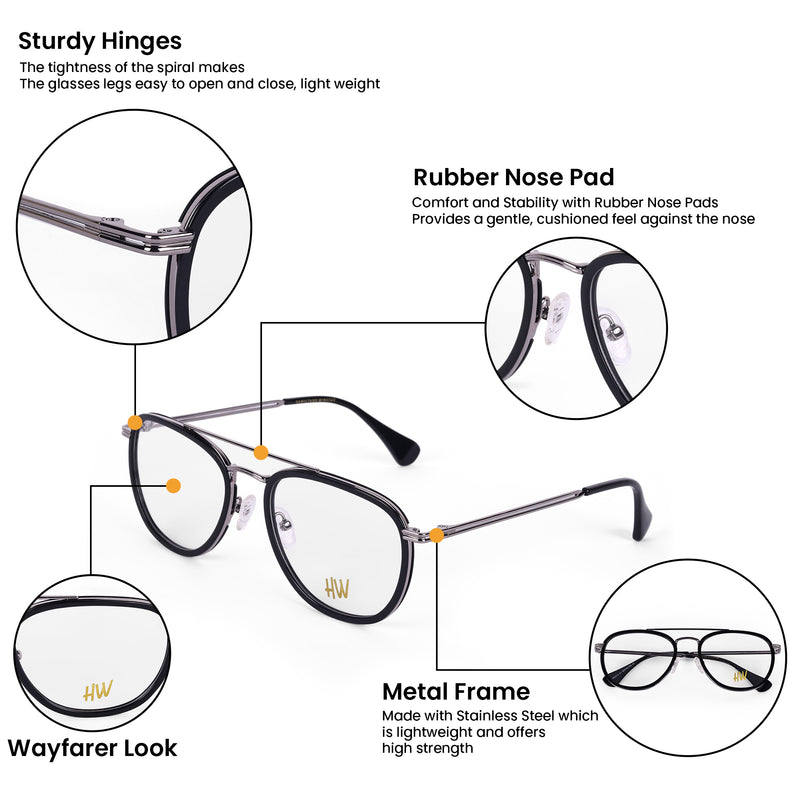 HW pento black silver optical - Male