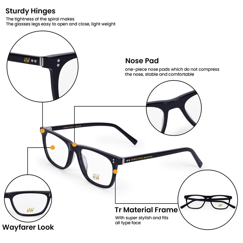 HW black wayfarer unisex optical - Female