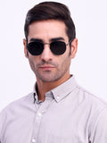 Men Hexagon UV Protected Sunglasses Black