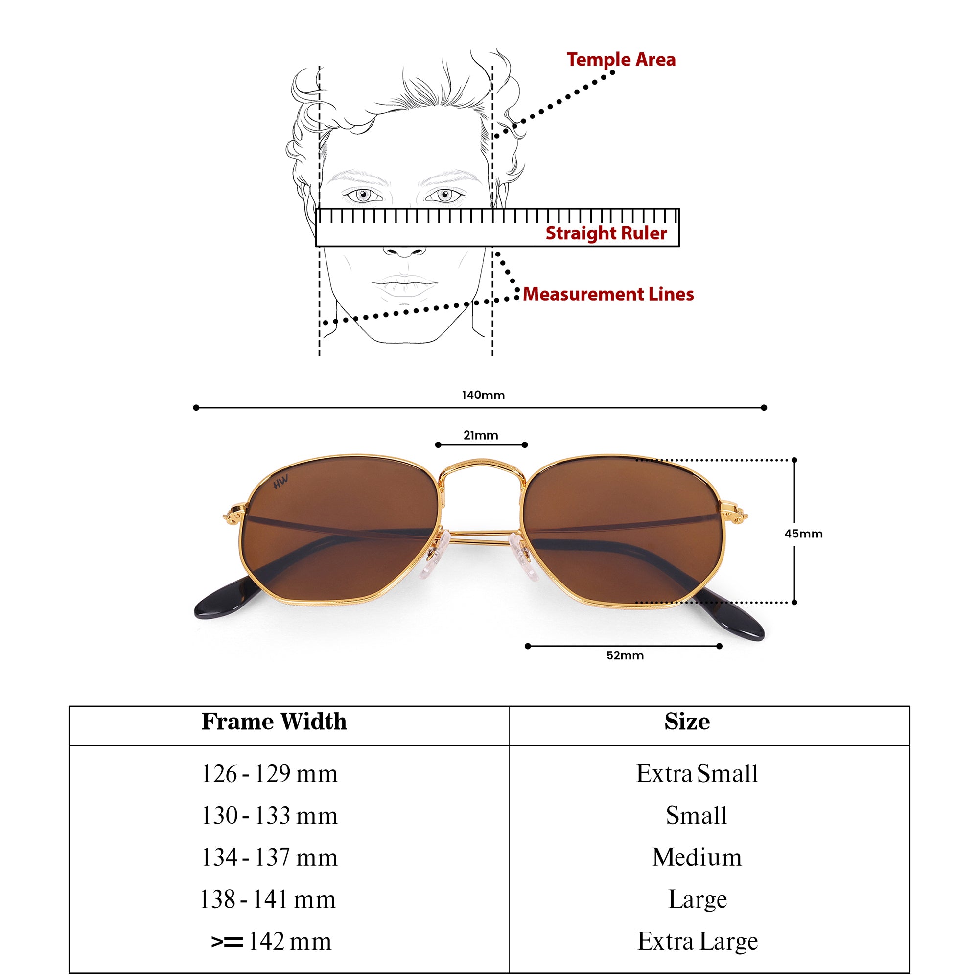 Men Hexagon UV Protected Sunglasses Brown