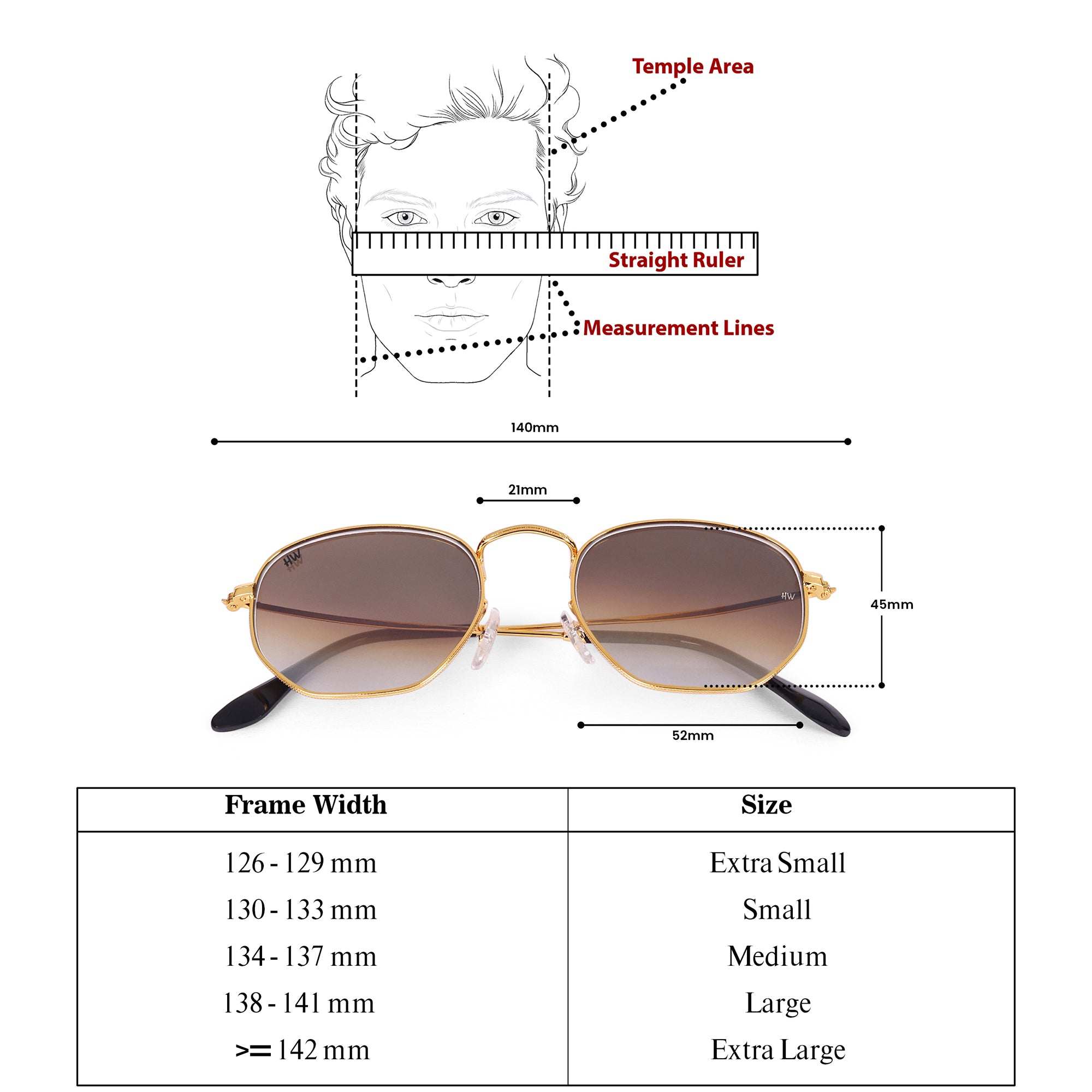 Men Hexagon UV Protected Sunglasses Brown