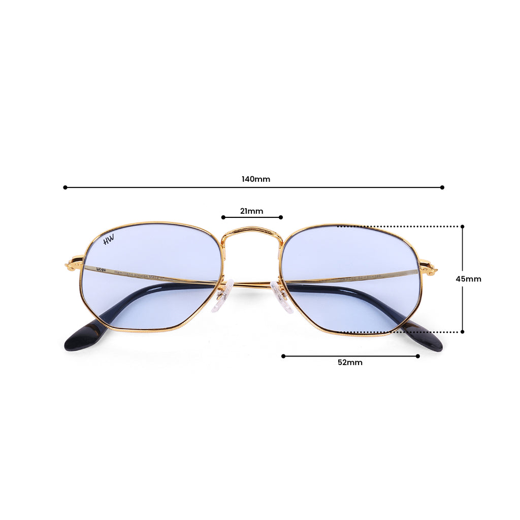 Men Hexagon UV Protected Sunglasses Light Grey