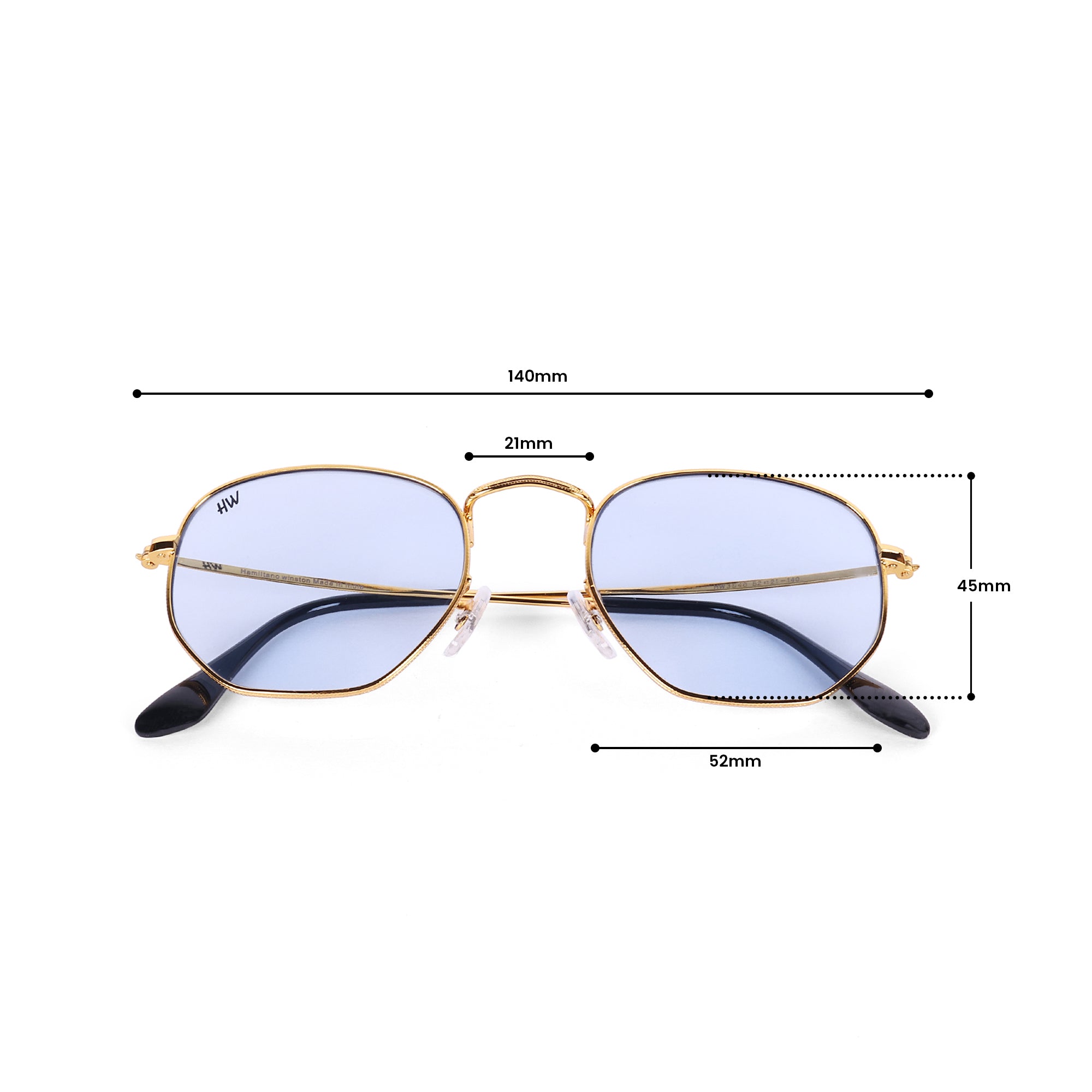 Men Hexagon UV Protected Sunglasses Light Grey
