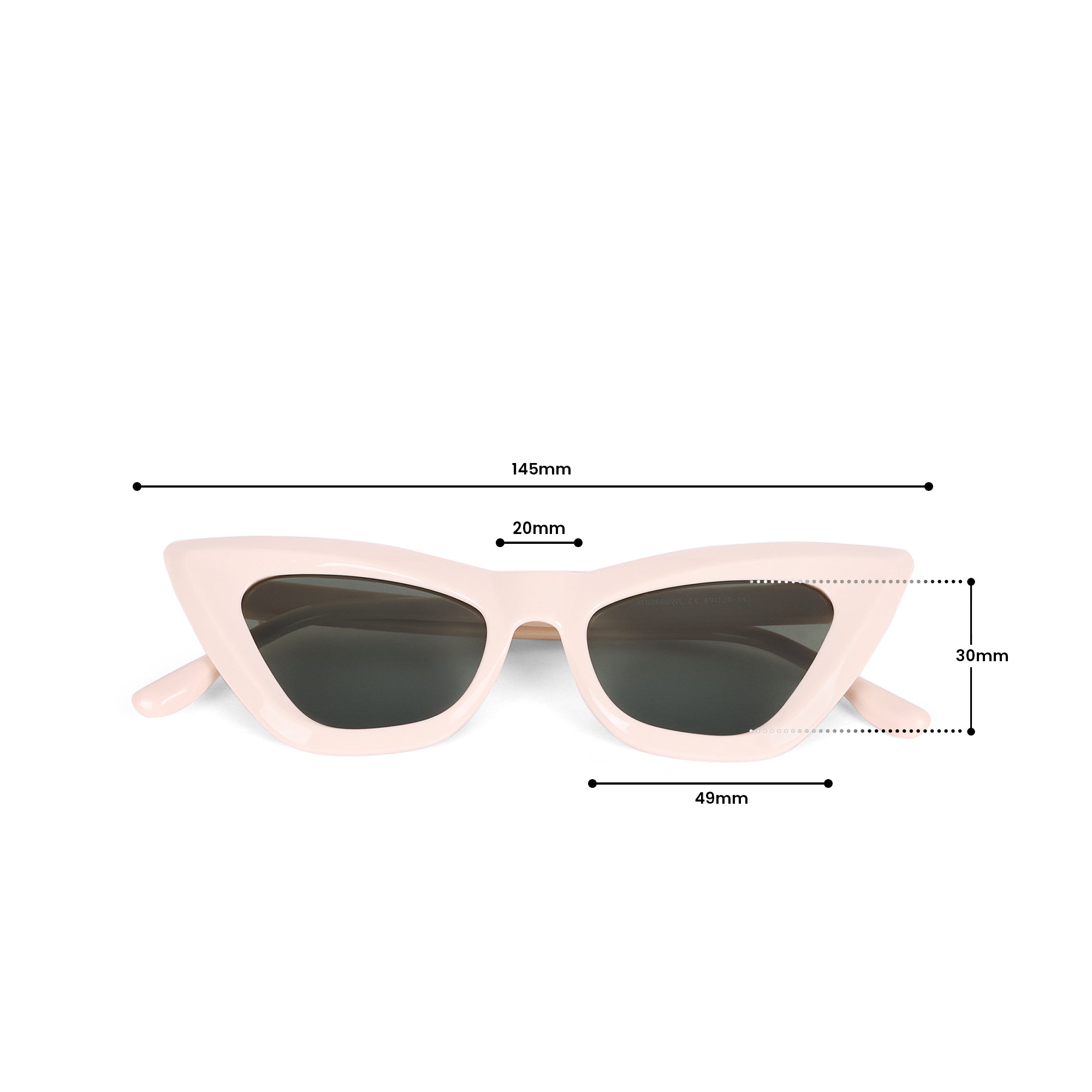Women UV Protected Cat Eye Sunglasses White