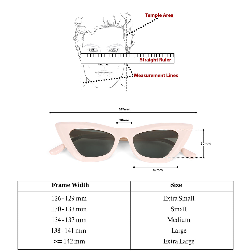 Women UV Protected Cat Eye Sunglasses White