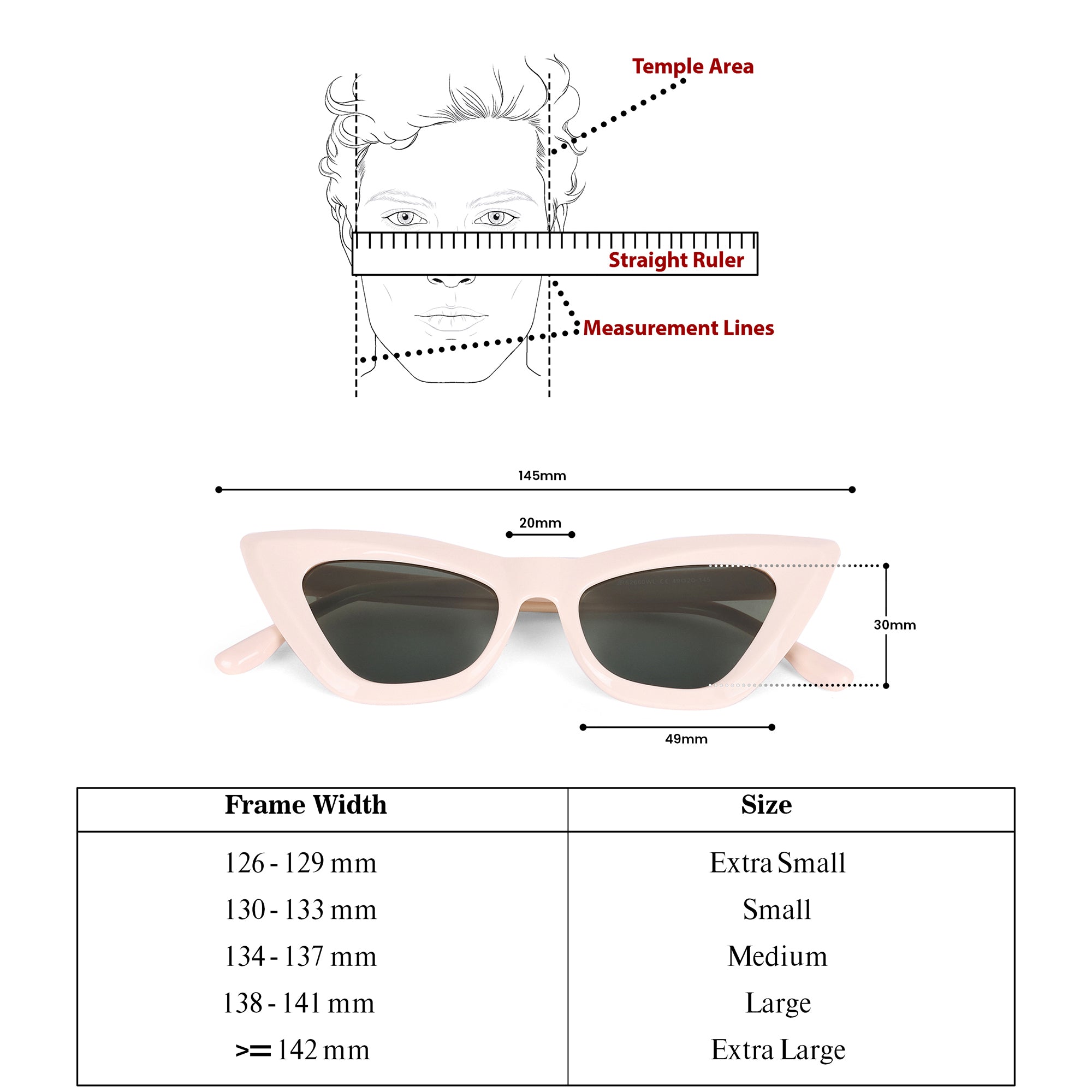 Women UV Protected Cat Eye Sunglasses White