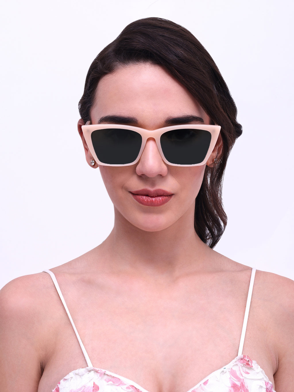 Women UV Protected Cat Eye Sunglasses Black