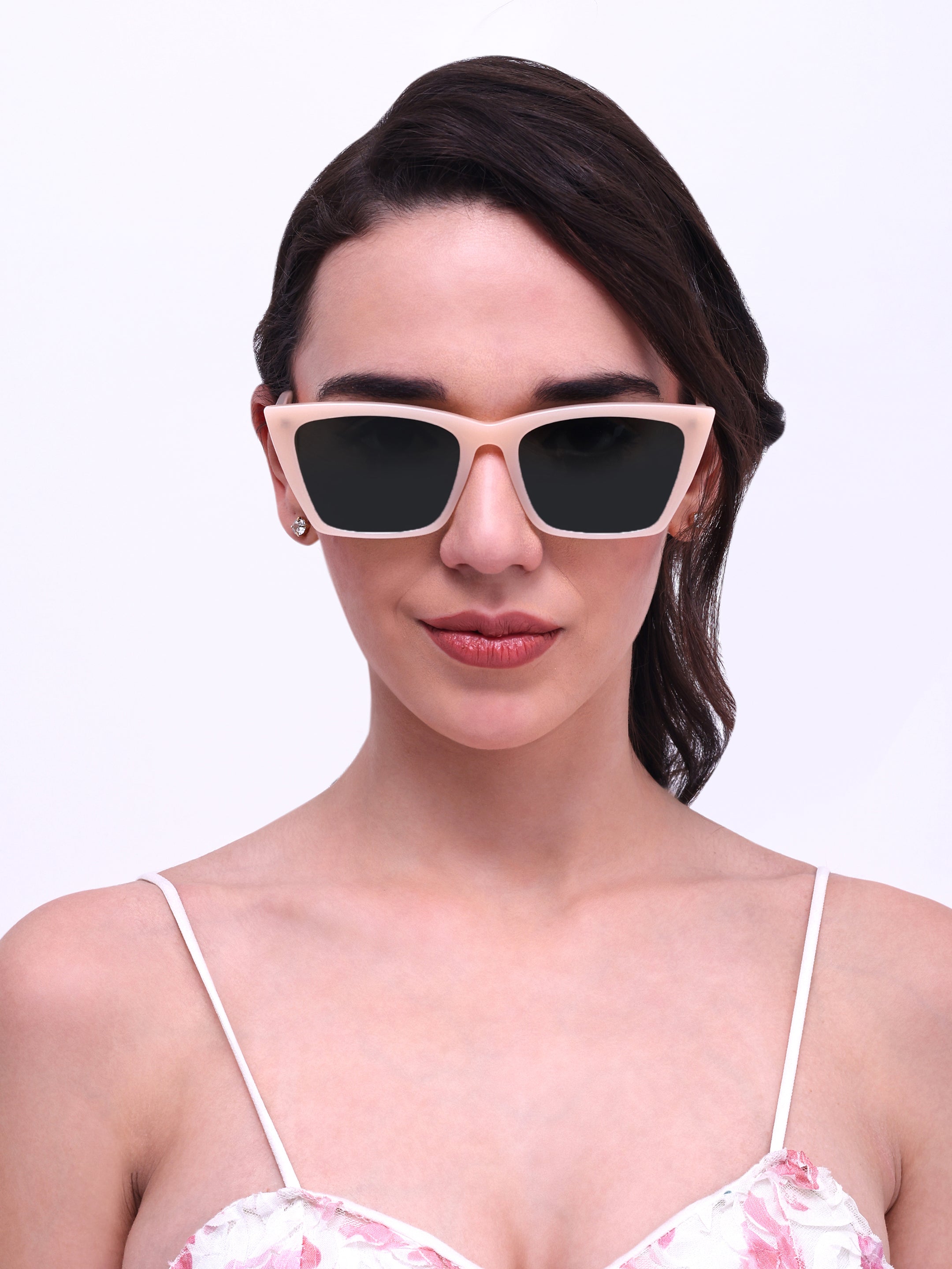 Women UV Protected Cat Eye Sunglasses Black