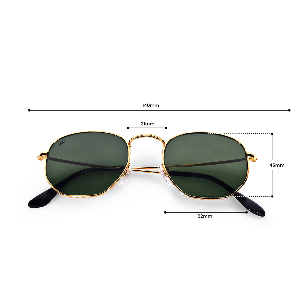 Men Hexagon UV Protected Sunglasses Gery
