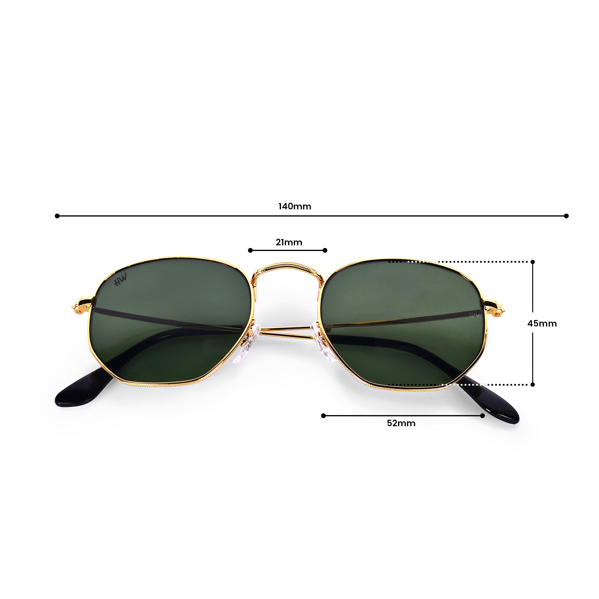 Men Hexagon UV Protected Sunglasses Gery
