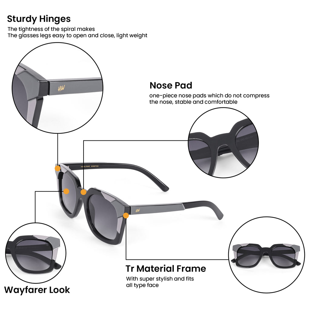 Women UV Protected Wayfarer Sunglasses Black