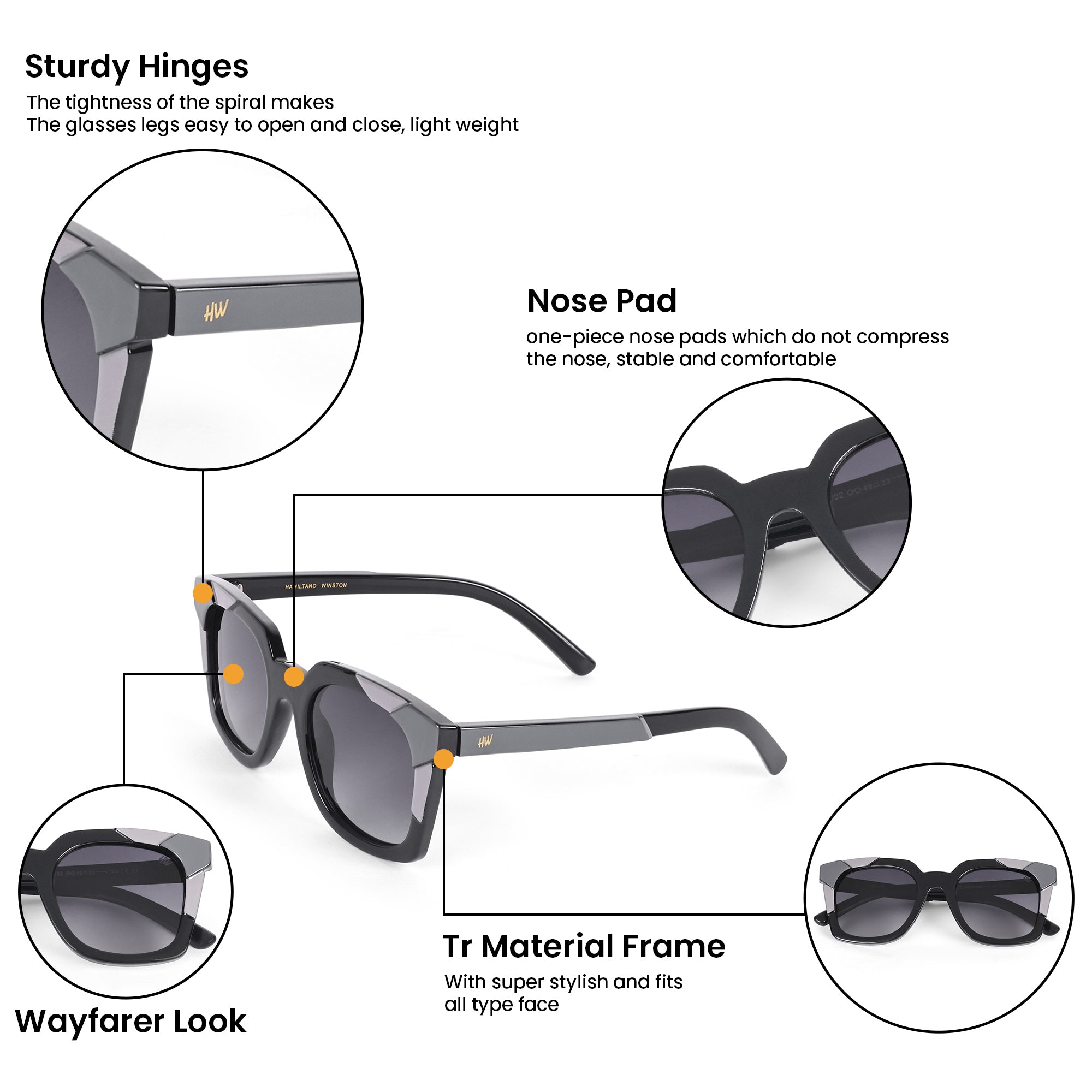 Women UV Protected Wayfarer Sunglasses Black