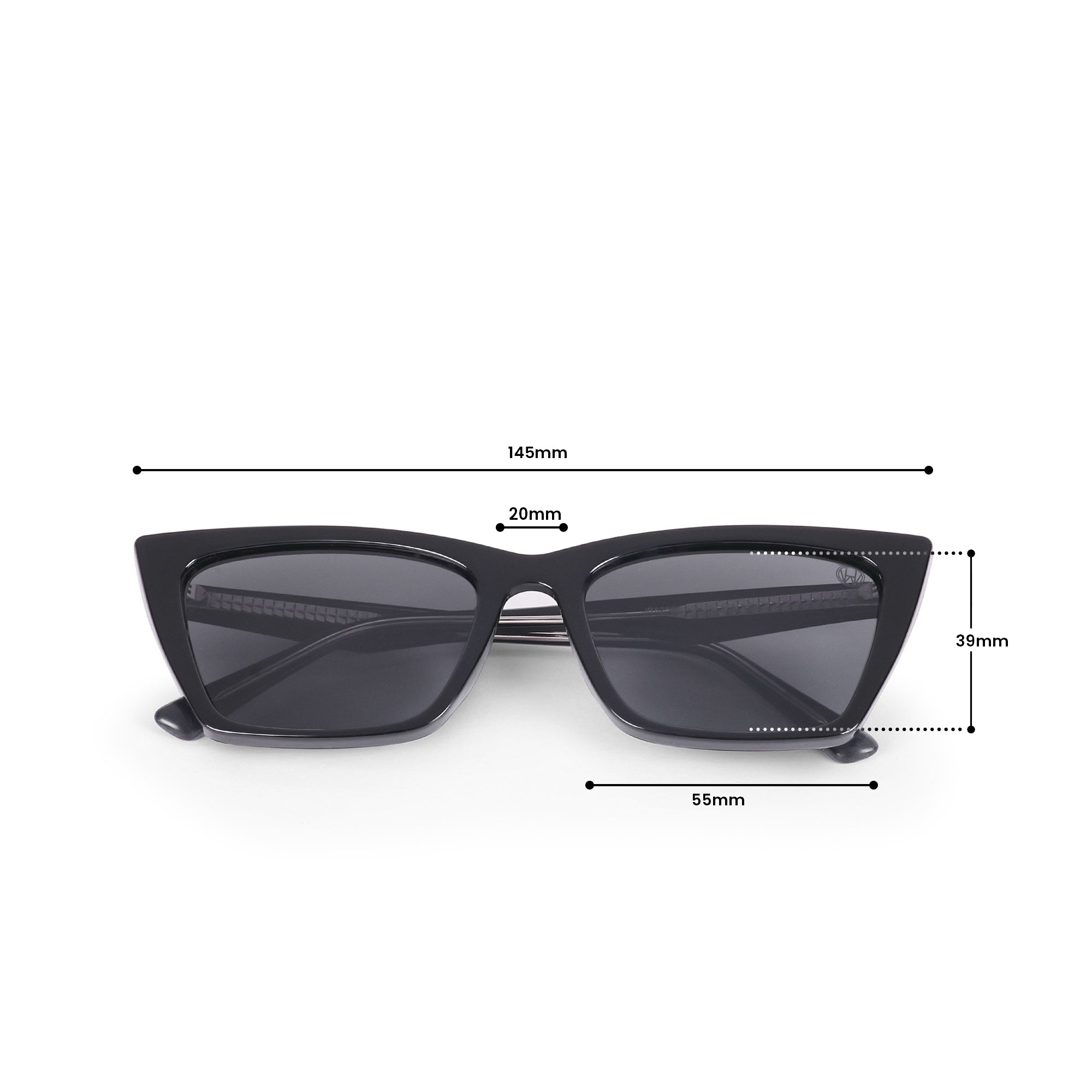 Women UV Protected Cat Eye Sunglasses Black