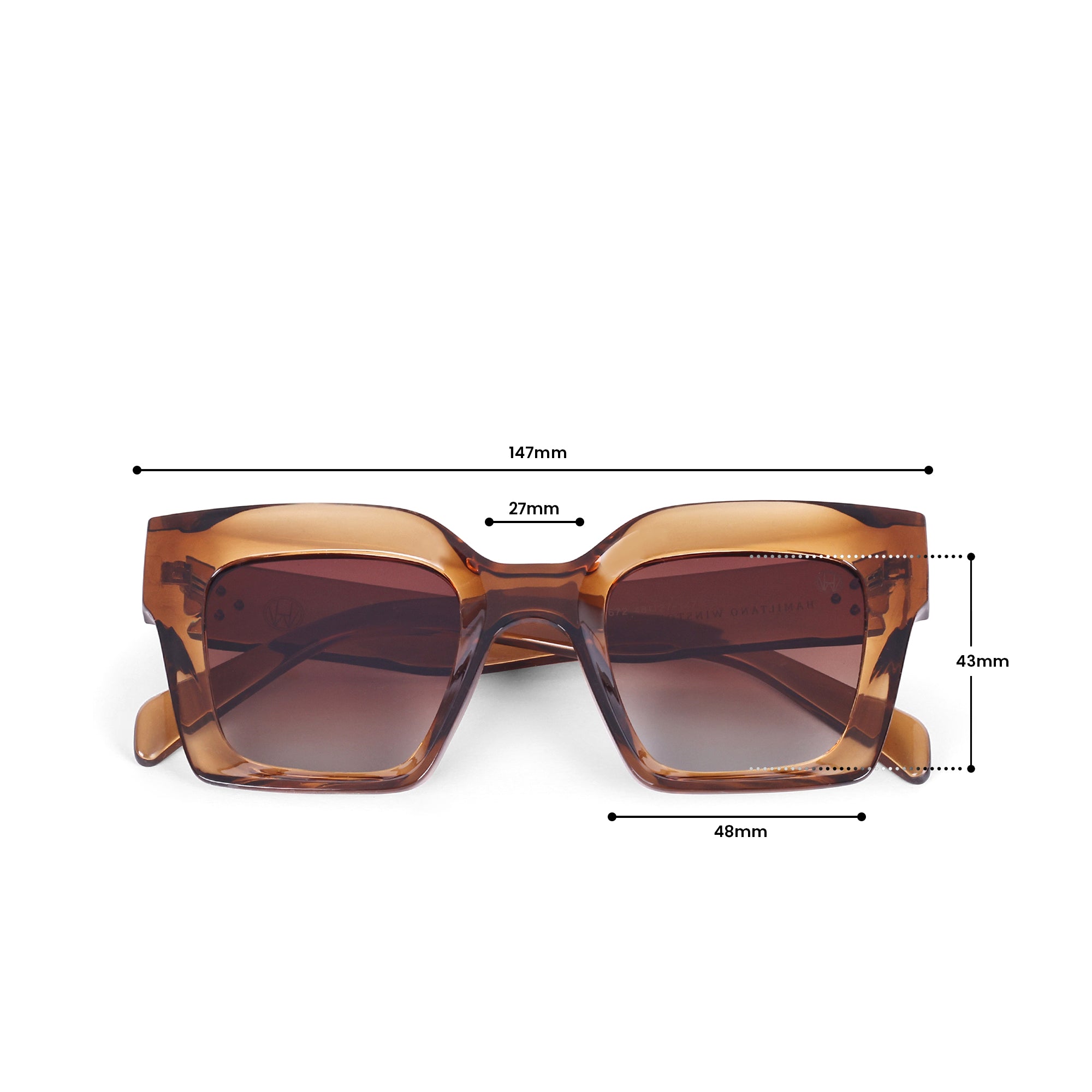 Oversize Square Women UV Protected Sunglasses Brown