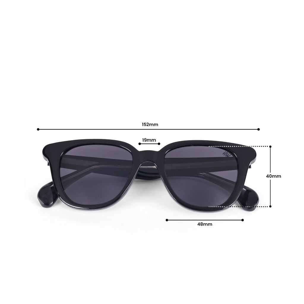 Women UV Protected Acetate Wayfarer Sunglasses Black