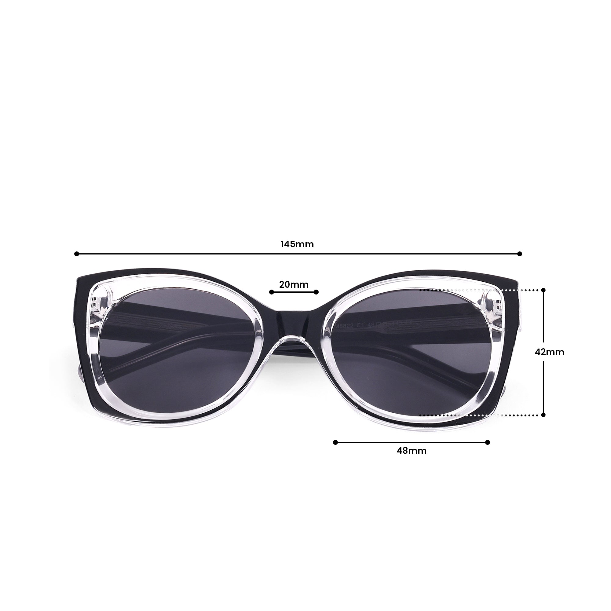 Women UV Protected Cat Eye Sunglasses Black