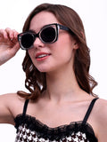 Women UV Protected Cat Eye Sunglasses Black