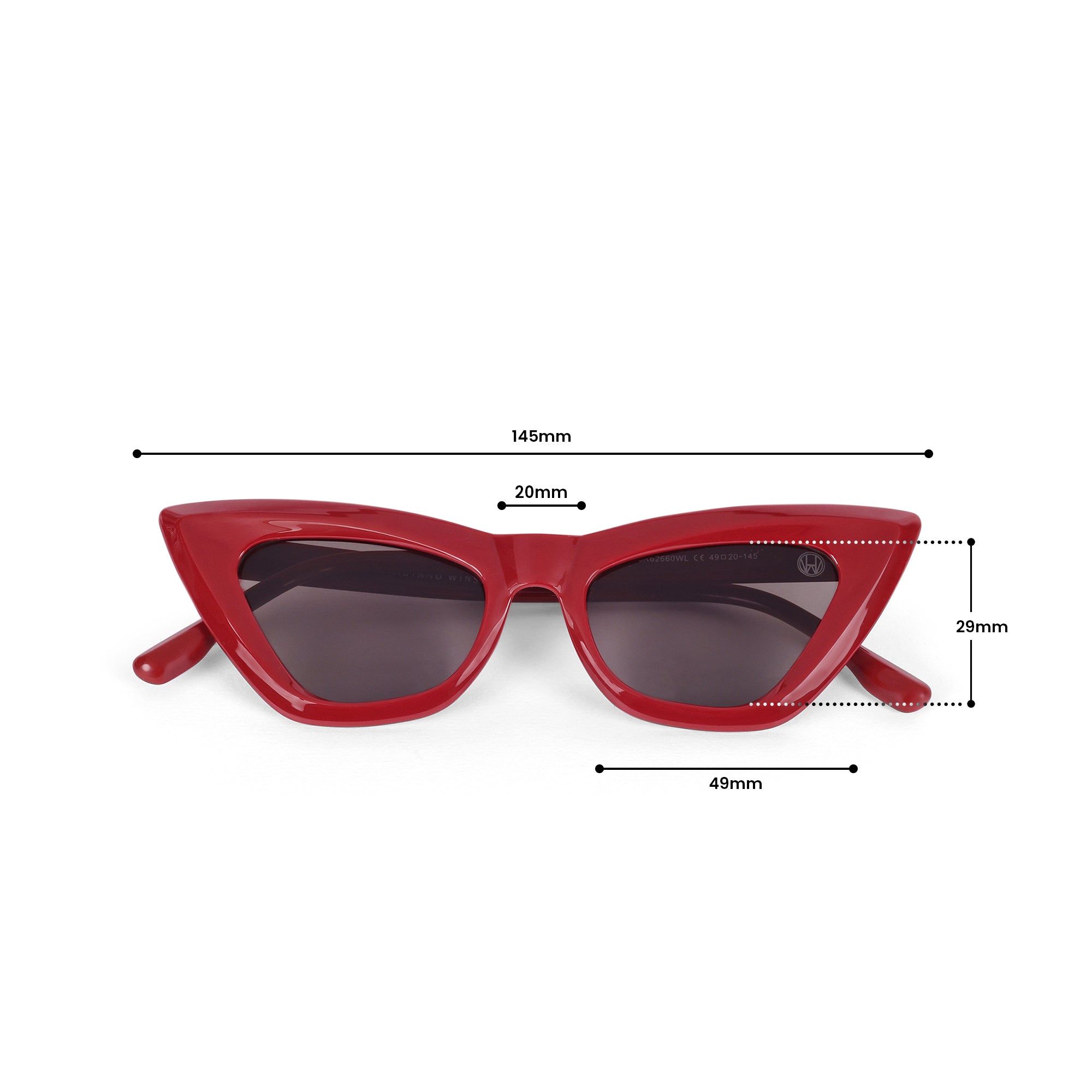 Women UV Protected Cat Eye Sunglasses Red