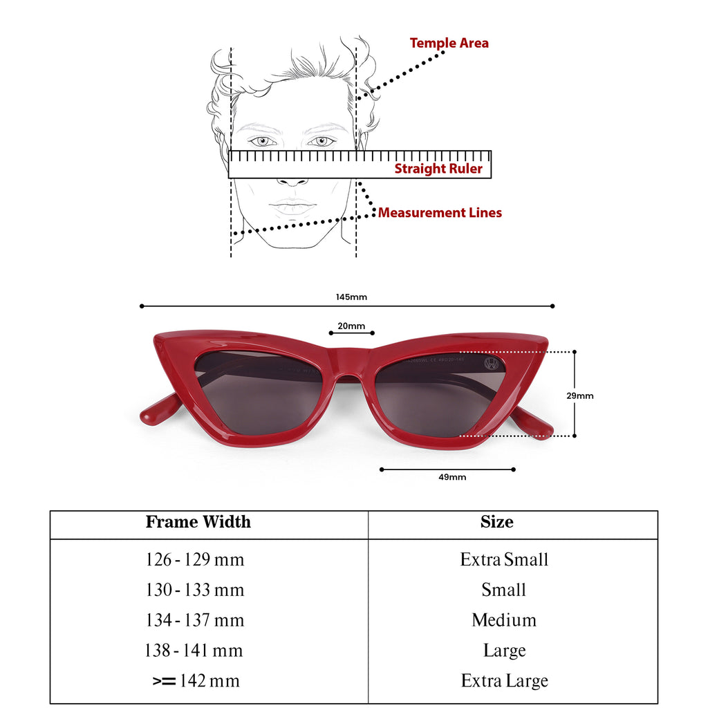 Women UV Protected Cat Eye Sunglasses Red