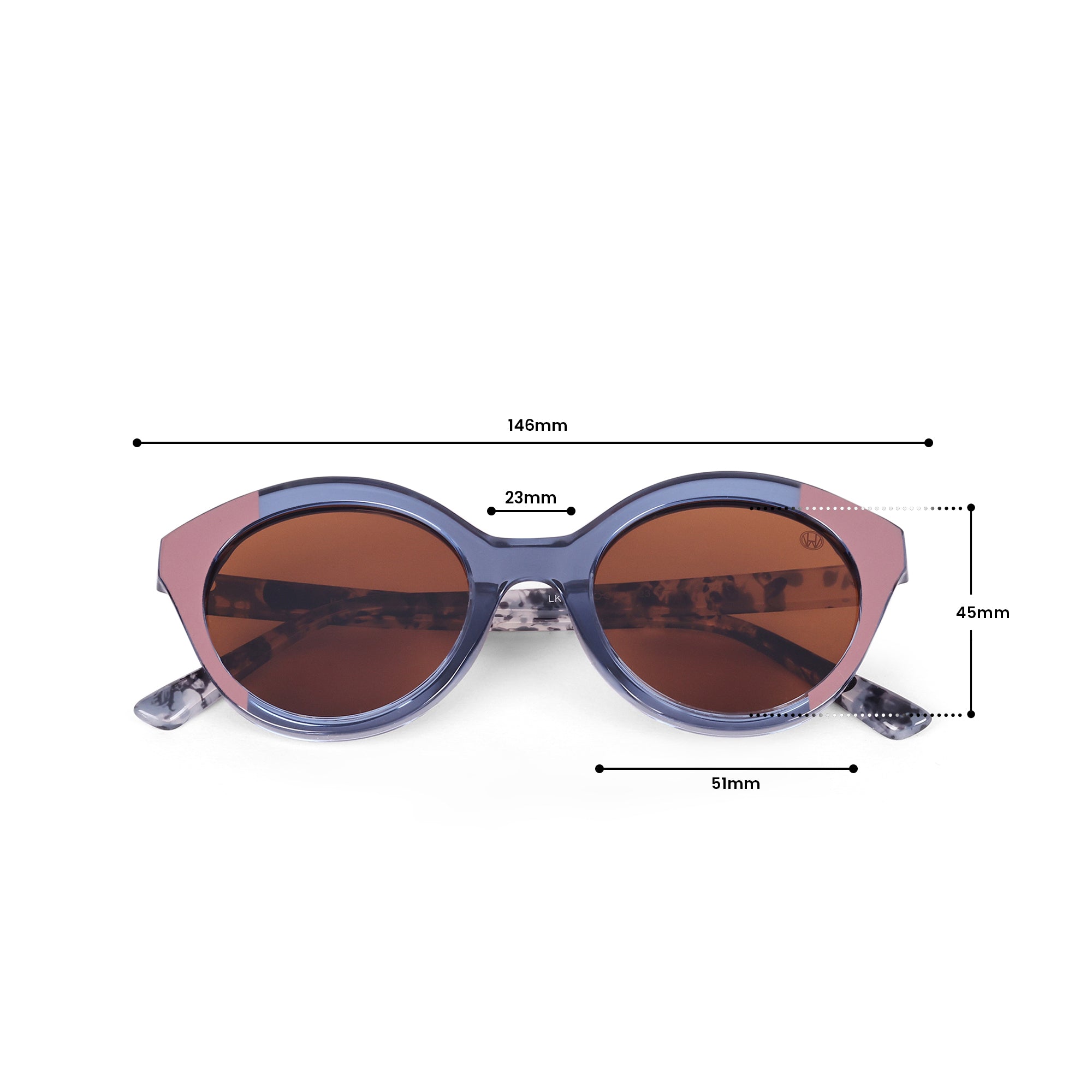 Women UV Protected Cat Eye Sunglasses Brown