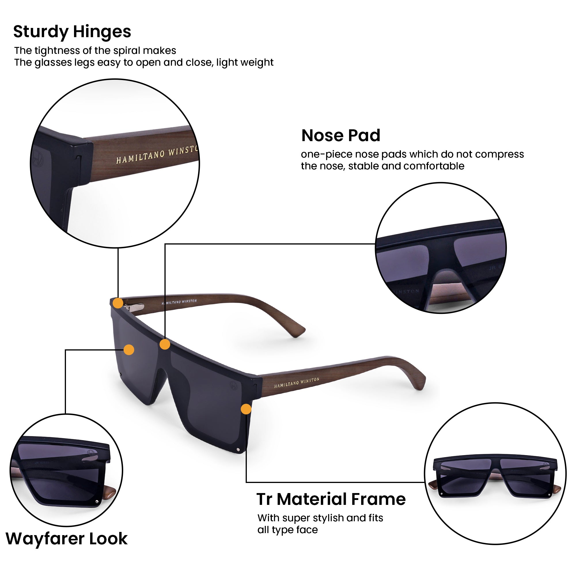 Men Rectangular UV Protected Sunglasses Black