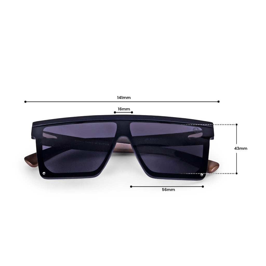 Men Rectangular UV Protected Sunglasses Black