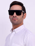 Men Rectangular UV Protected Sunglasses Black