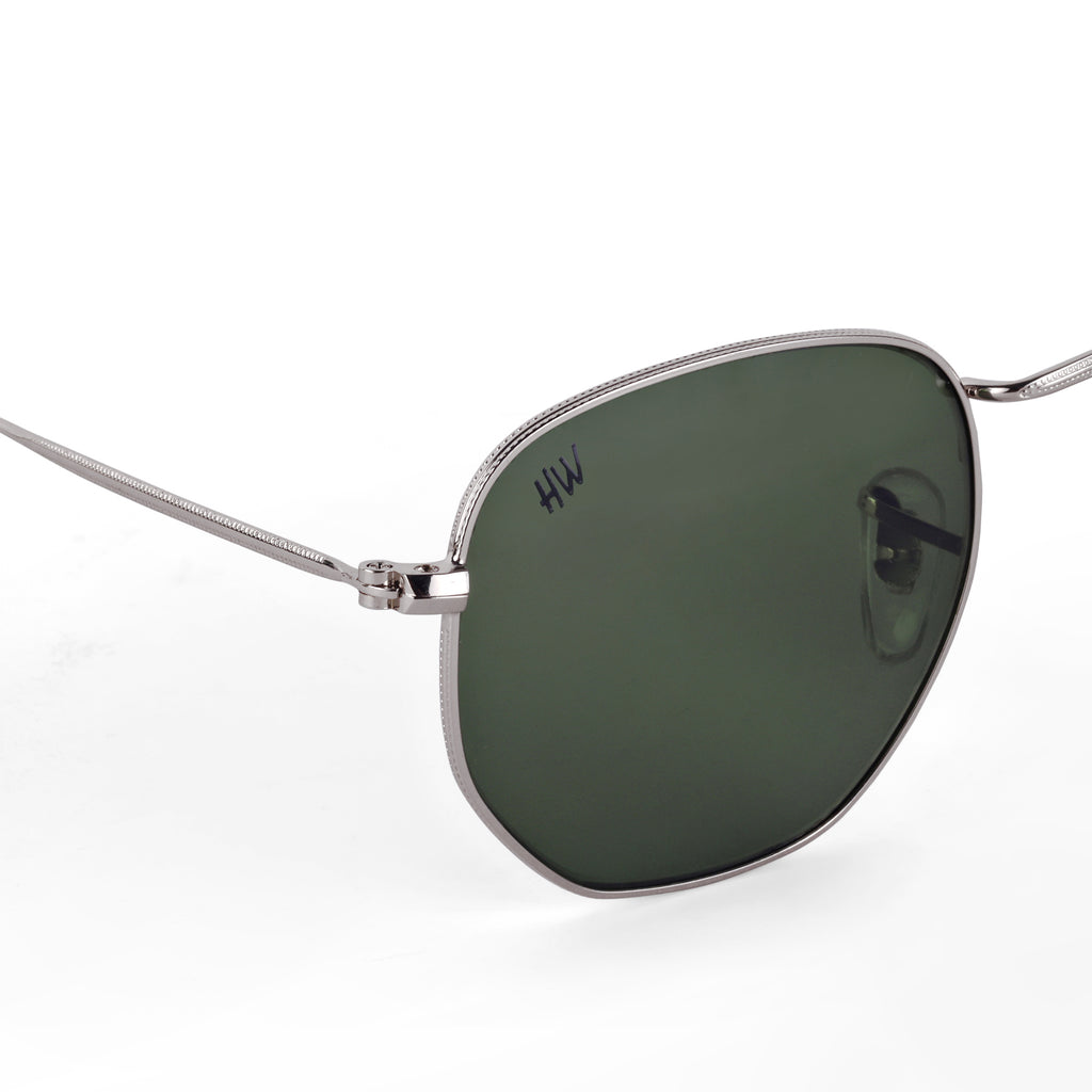 Men Hexagon UV Protected Sunglasses Grey
