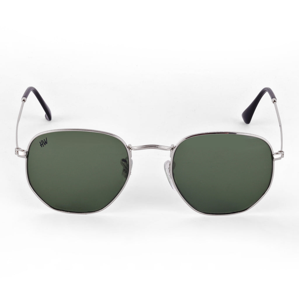 Men Hexagon UV Protected Sunglasses Grey