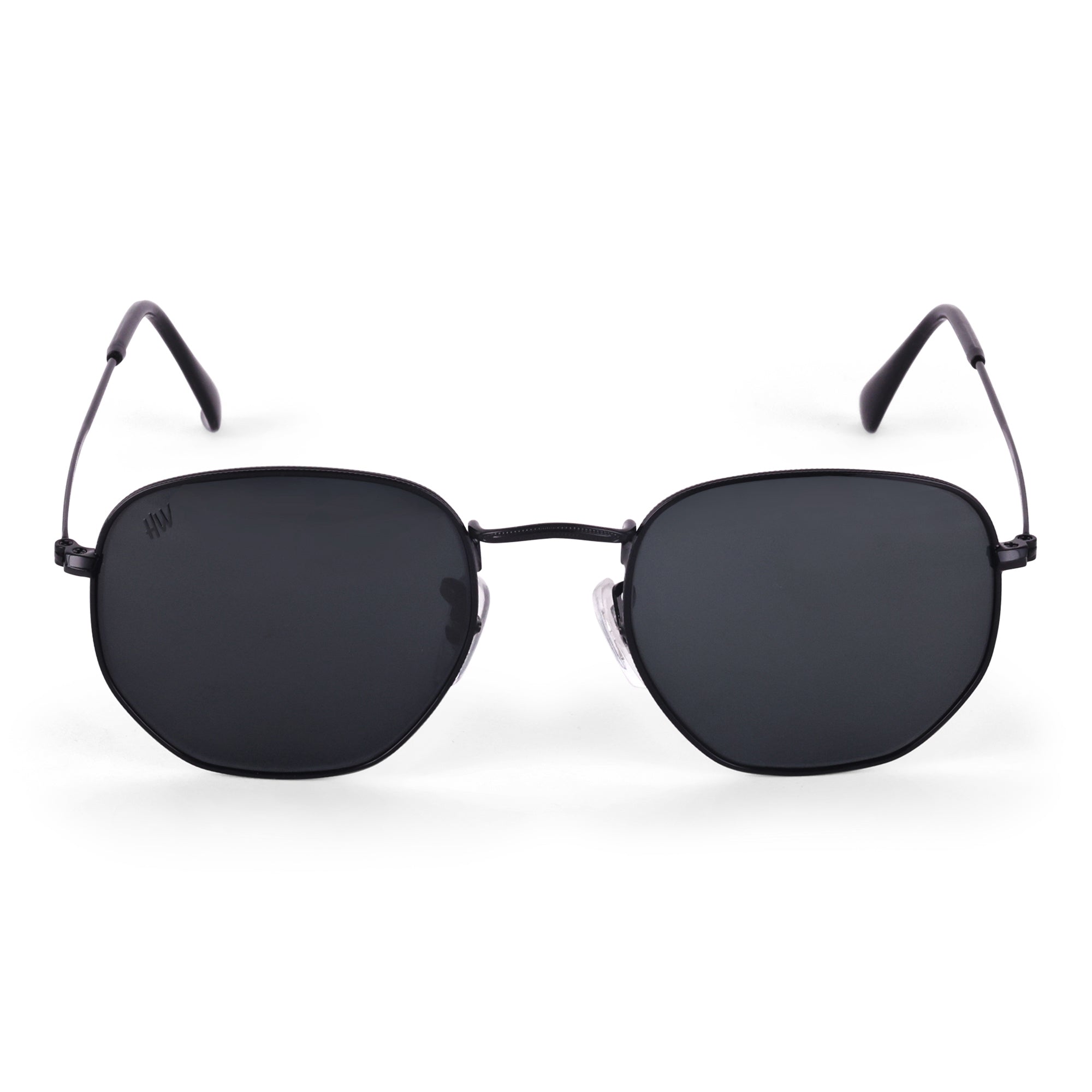 Men Hexagon UV Protected Sunglasses Black