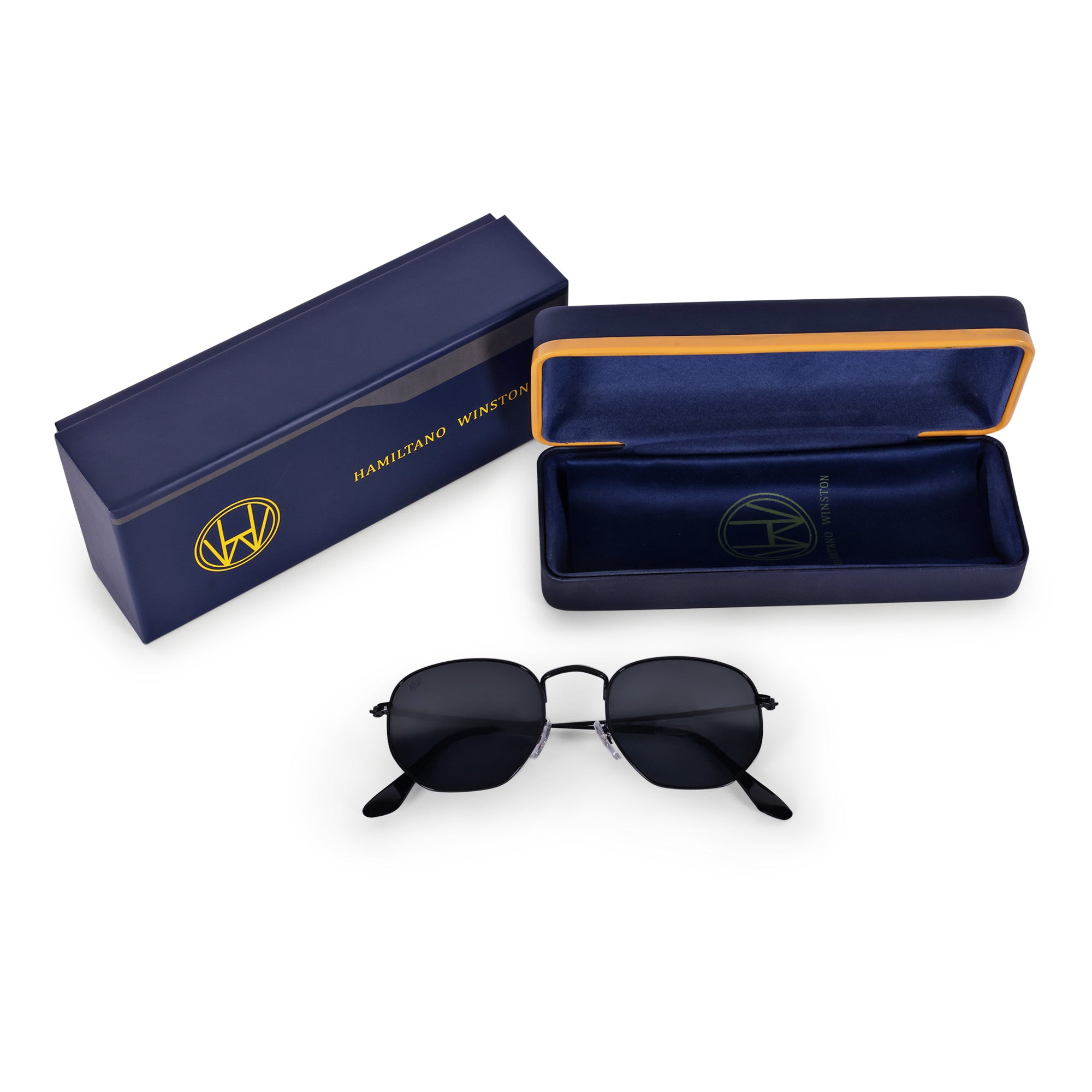 Men Hexagon UV Protected Sunglasses Black