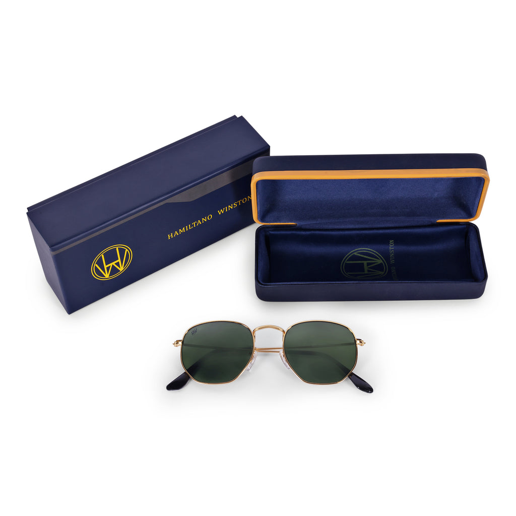 Men Hexagon UV Protected Sunglasses Gery